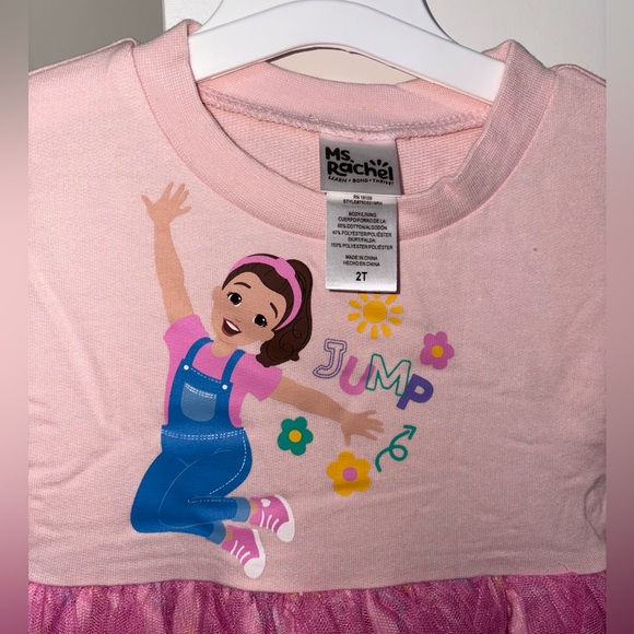 Ms Rachel Pink Dress with Cartoon and Floral Design - Picture 2 of 4